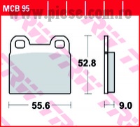 Set placute frana TRW MCB95 - BMW R45 (78-80) 4T LC 450cc - R65 (80-86) 4T LC 650cc